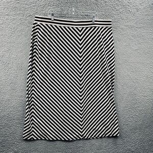 Avenue Maxi Skirt 22 Black Chevron Stretch Plus Size Office Workwear Pull On